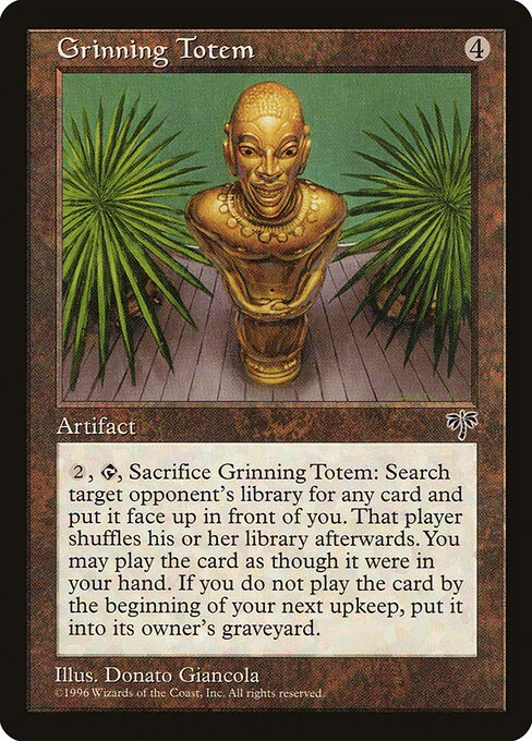 Grinning Totem, carta Magic di tipo Artifact illustrata da Donato Giancola