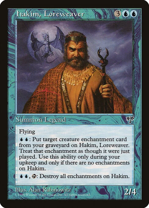 Hakim, Loreweaver, carta Magic di tipo Legendary Creature — Human Wizard illustrata da Alan Rabinowitz