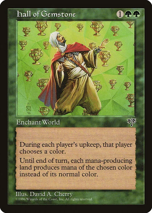 Hall of Gemstone, carta Magic di tipo World Enchantment illustrata da David A. Cherry