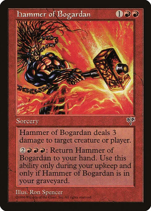 Hammer of Bogardan, carta Magic di tipo Sorcery illustrata da Ron Spencer