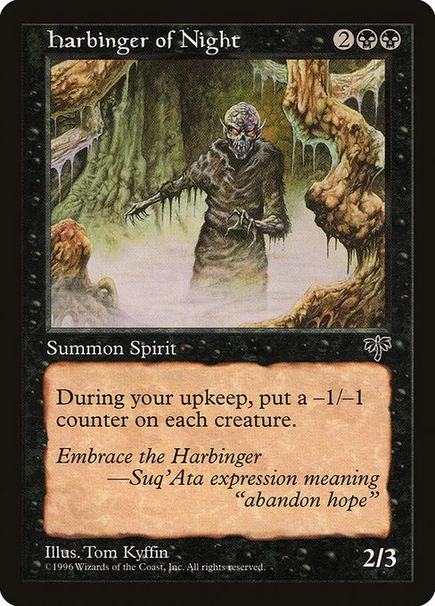 Harbinger of Night, carta Magic di tipo Creature — Spirit illustrata da Tom Kyffin