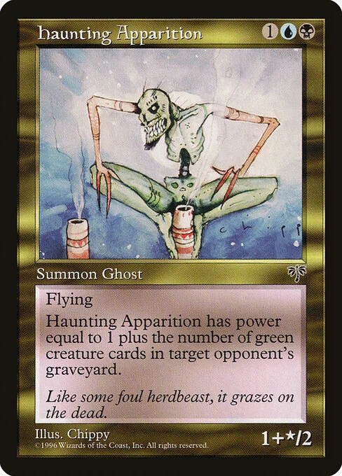 Haunting Apparition, carta Magic di tipo Creature — Spirit illustrata da Chippy