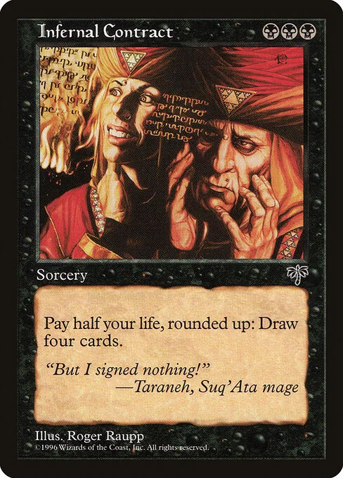 Infernal Contract, carta Magic di tipo Sorcery illustrata da Roger Raupp