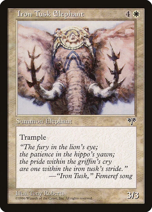 Iron Tusk Elephant, carta Magic di tipo Creature — Elephant illustrata da Tony Roberts