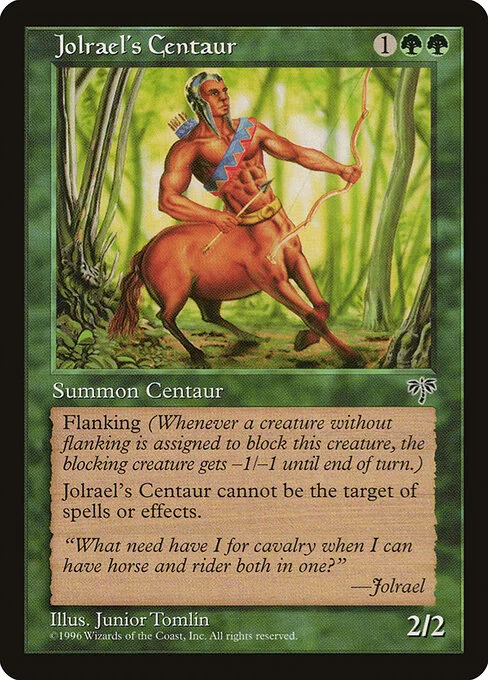 Jolrael's Centaur, carta Magic di tipo Creature — Centaur Archer illustrata da Junior Tomlin