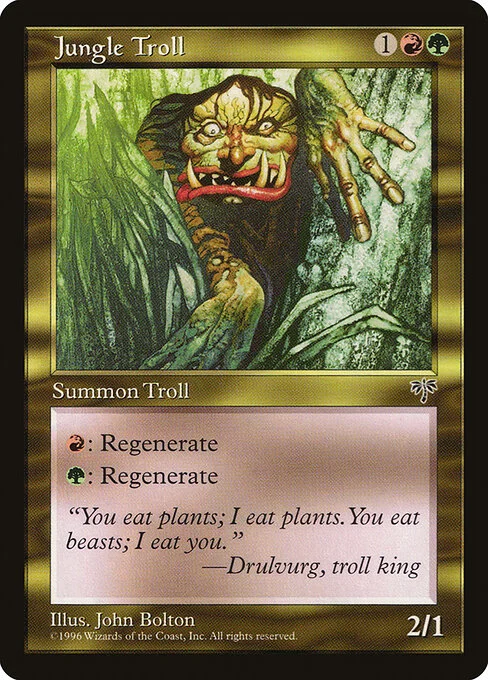 Jungle Troll, carta Magic di tipo Creature — Troll illustrata da John Bolton