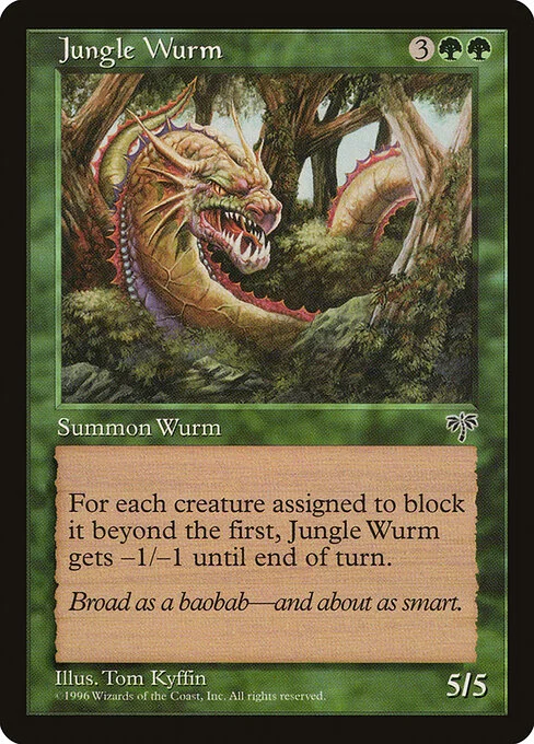 Jungle Wurm, carta Magic di tipo Creature — Wurm illustrata da Tom Kyffin