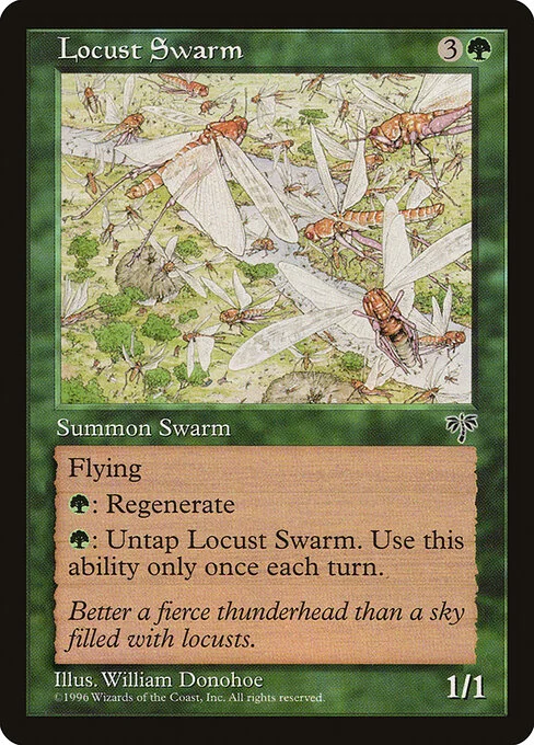 Locust Swarm, carta Magic di tipo Creature — Insect illustrata da William Donohoe