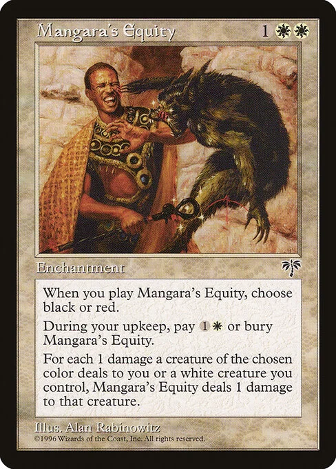 Mangara's Equity, carta Magic di tipo Enchantment illustrata da Alan Rabinowitz