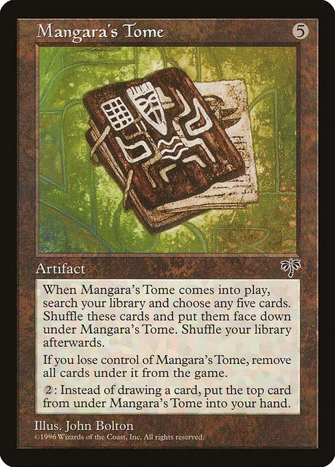 Mangara's Tome, carta Magic di tipo Artifact — Book illustrata da John Bolton