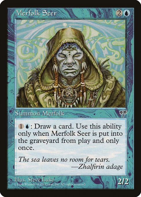 Merfolk Seer, carta Magic di tipo Creature — Merfolk Wizard illustrata da Steve Luke
