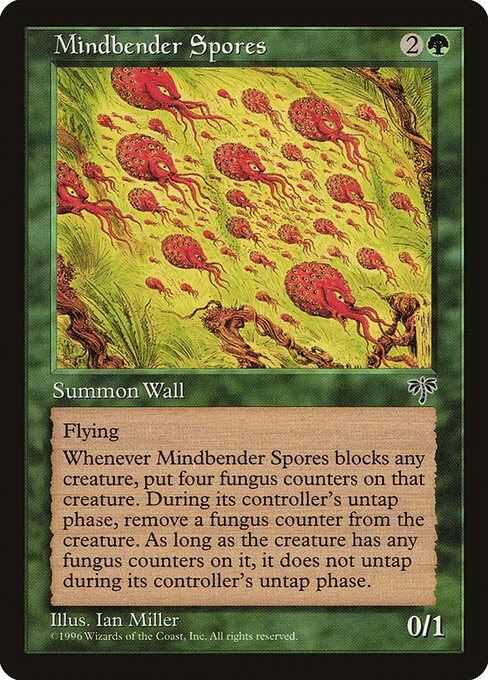 Mindbender Spores, carta Magic di tipo Creature — Fungus Wall illustrata da Ian Miller