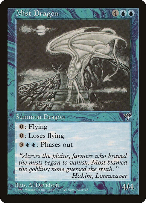 Mist Dragon, carta Magic di tipo Creature — Dragon illustrata da Al Davidson