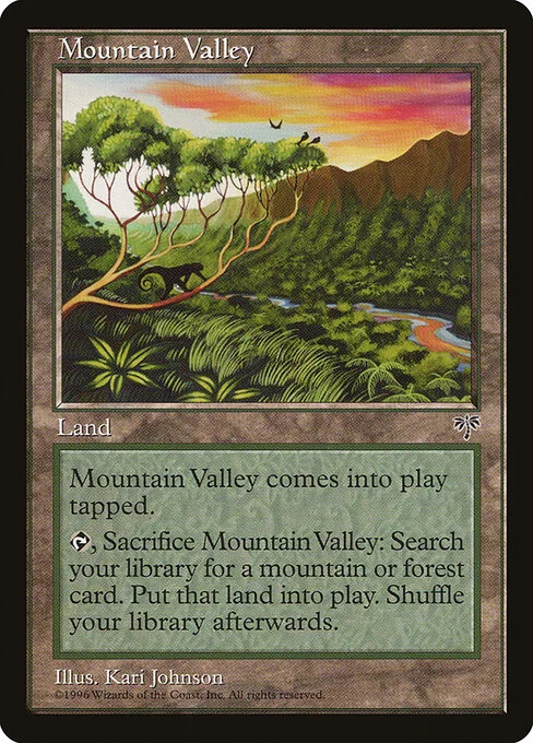 Mountain Valley, carta Magic di tipo Land illustrata da Kari Johnson