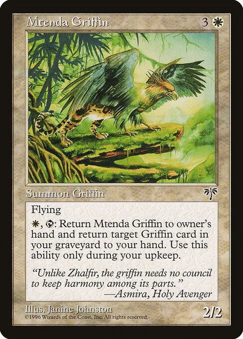 Mtenda Griffin, carta Magic di tipo Creature — Griffin illustrata da Janine Johnston