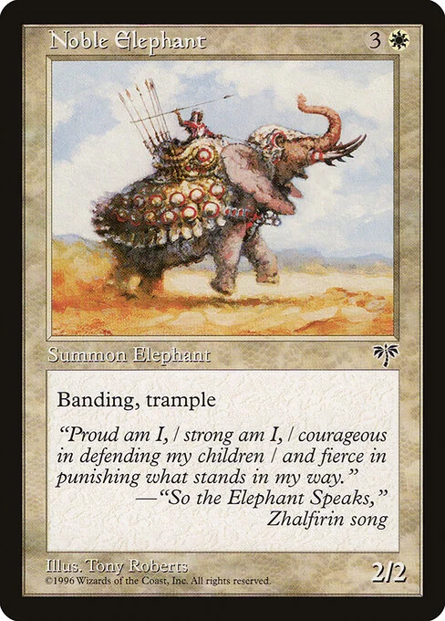 Noble Elephant, carta Magic di tipo Creature — Elephant illustrata da Tony Roberts
