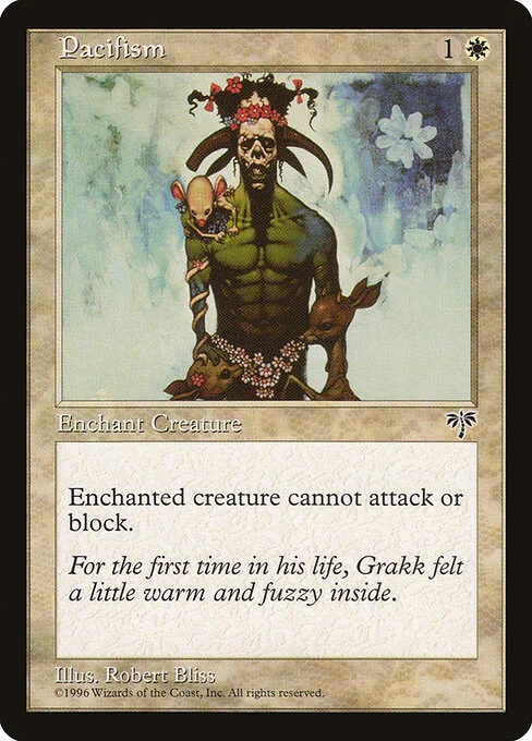 Pacifism, carta Magic di tipo Enchantment — Aura illustrata da Robert Bliss