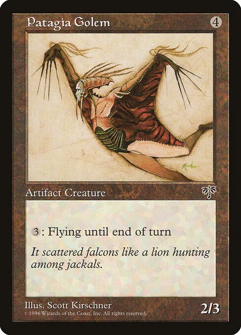 Patagia Golem, carta Magic di tipo Artifact Creature — Golem illustrata da Scott Kirschner