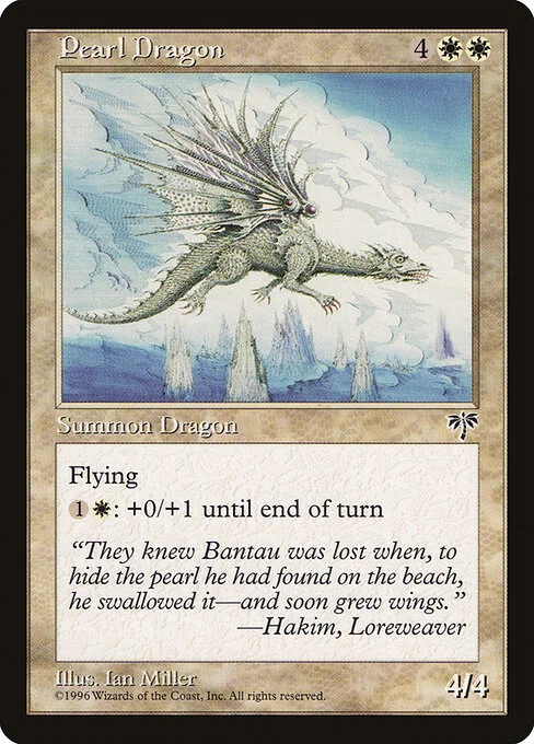 Pearl Dragon, carta Magic di tipo Creature — Dragon illustrata da Ian Miller