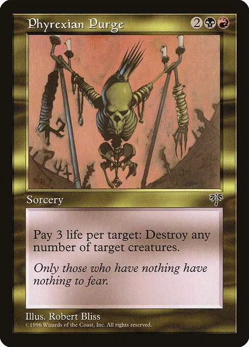 Phyrexian Purge, carta Magic di tipo Sorcery illustrata da Robert Bliss