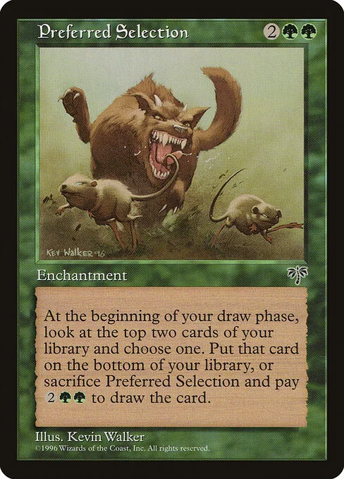 Preferred Selection, carta Magic di tipo Enchantment illustrata da Kev Walker