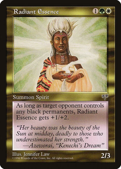 Radiant Essence, carta Magic di tipo Creature — Spirit illustrata da Jennifer Law