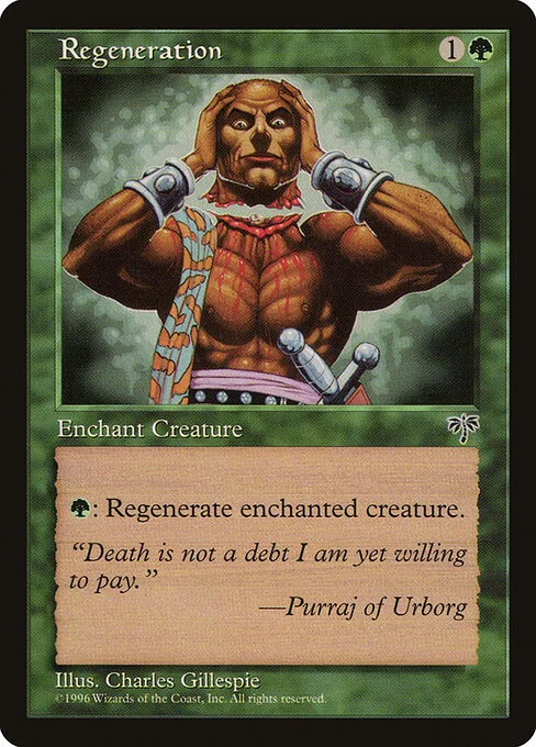 Regeneration, carta Magic di tipo Enchantment — Aura illustrata da Charles Gillespie