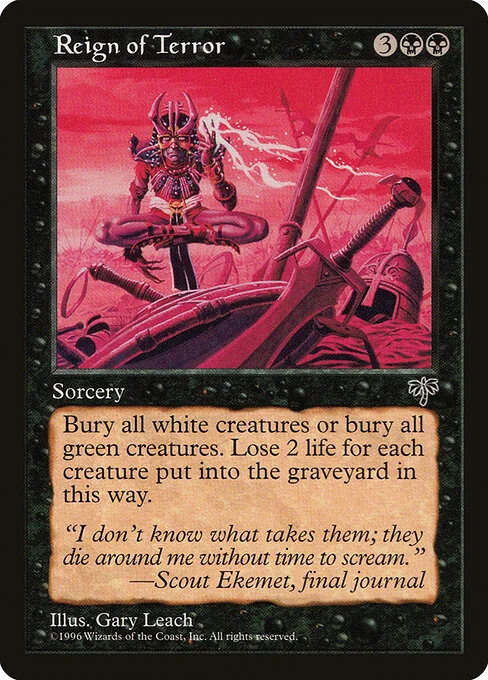 Reign of Terror, carta Magic di tipo Sorcery illustrata da Gary Leach