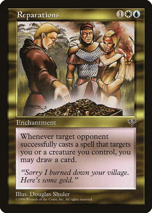 Reparations, carta Magic di tipo Enchantment illustrata da Douglas Shuler