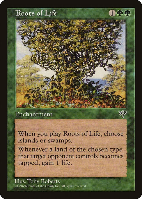 Roots of Life, carta Magic di tipo Enchantment illustrata da Tony Roberts