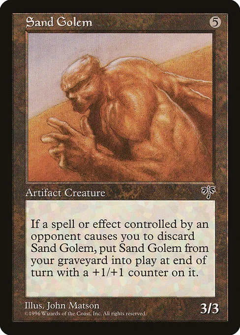 Sand Golem, carta Magic di tipo Artifact Creature — Golem illustrata da John Matson