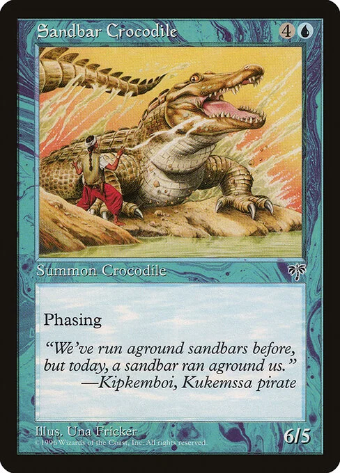 Sandbar Crocodile, carta Magic di tipo Creature — Crocodile illustrata da Una Fricker