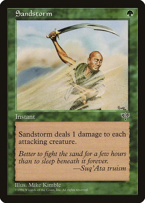 Sandstorm, carta Magic di tipo Instant illustrata da Mike Kimble