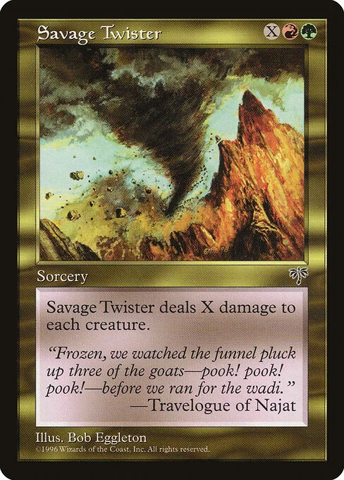 Savage Twister, carta Magic di tipo Sorcery illustrata da Bob Eggleton