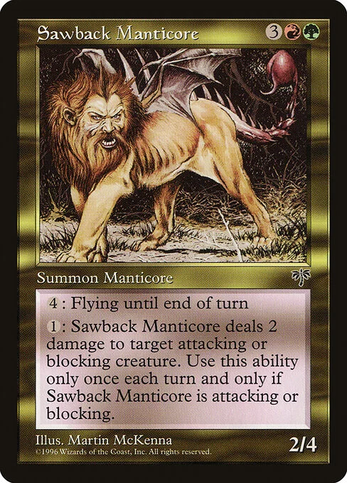 Sawback Manticore, carta Magic di tipo Creature — Manticore illustrata da Martin McKenna
