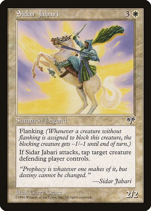 Sidar Jabari, carta Magic di tipo Legendary Creature — Human Knight illustrata da Gerry Grace