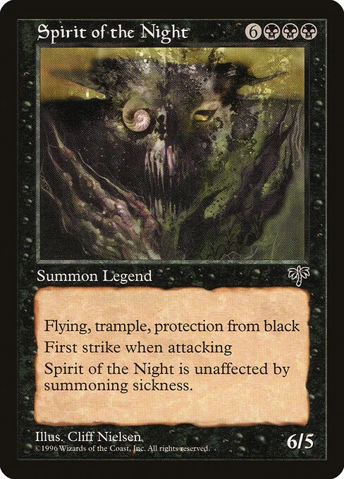Spirit of the Night, carta Magic di tipo Legendary Creature — Demon Spirit illustrata da Cliff Nielsen