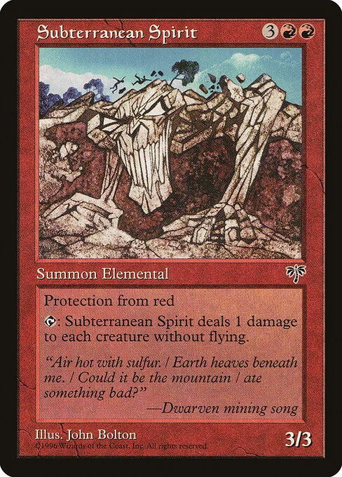Subterranean Spirit, carta Magic di tipo Creature — Elemental Spirit illustrata da John Bolton