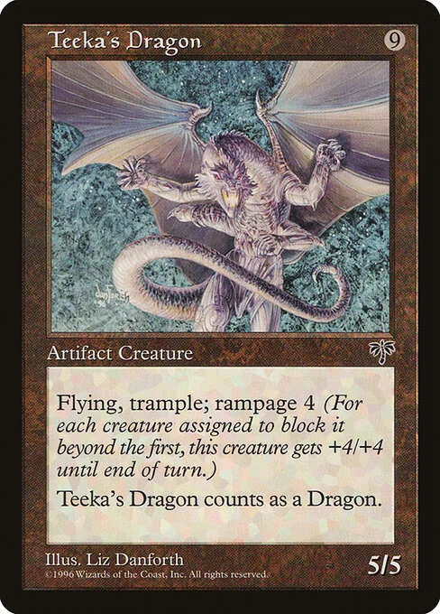 Teeka's Dragon, carta Magic di tipo Artifact Creature — Dragon illustrata da Liz Danforth