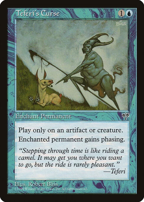 Teferi's Curse, carta Magic di tipo Enchantment — Aura illustrata da Robert Bliss