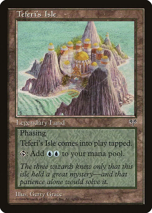 Teferi's Isle, carta Magic di tipo Legendary Land illustrata da Gerry Grace