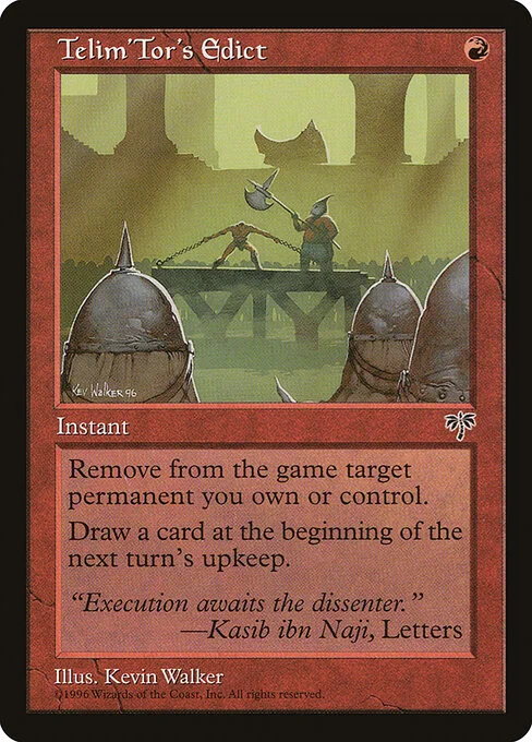 Telim'Tor's Edict, carta Magic di tipo Instant illustrata da Kev Walker