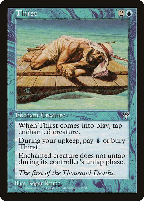 Thirst, carta Magic di tipo Enchantment — Aura illustrata da Roger Raupp