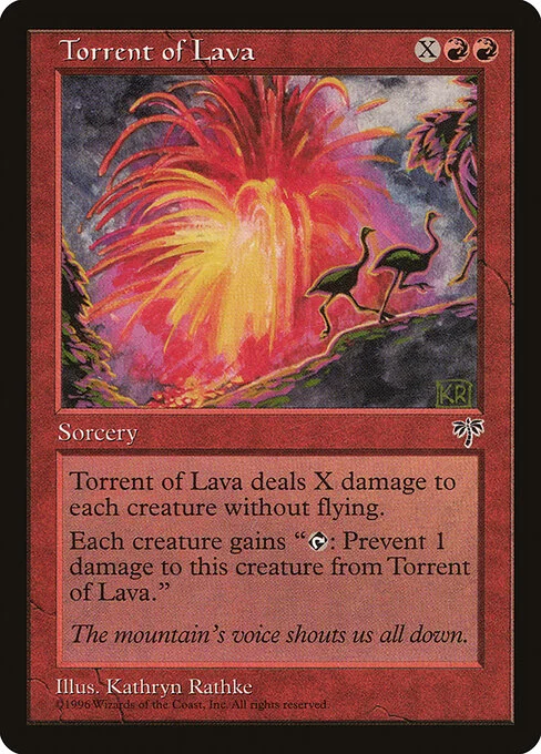Torrent of Lava, carta Magic di tipo Sorcery illustrata da Kathryn Rathke