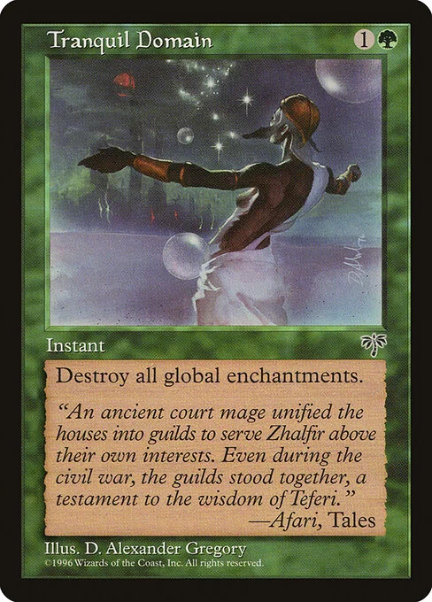 Tranquil Domain, carta Magic di tipo Instant illustrata da D. Alexander Gregory