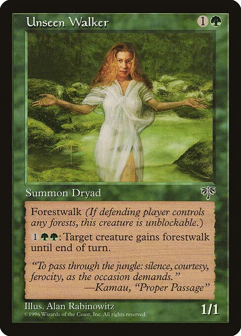 Unseen Walker, carta Magic di tipo Creature — Dryad illustrata da Alan Rabinowitz