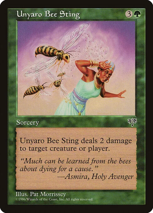 Unyaro Bee Sting, carta Magic di tipo Sorcery illustrata da Pat Lewis