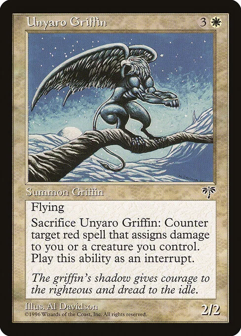 Unyaro Griffin, carta Magic di tipo Creature — Griffin illustrata da Al Davidson