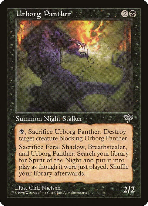 Urborg Panther, carta Magic di tipo Creature — Nightstalker Cat illustrata da Cliff Nielsen