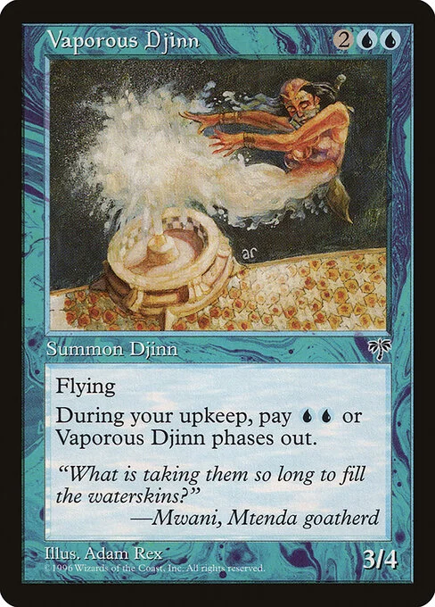 Vaporous Djinn, carta Magic di tipo Creature — Djinn illustrata da Adam Rex